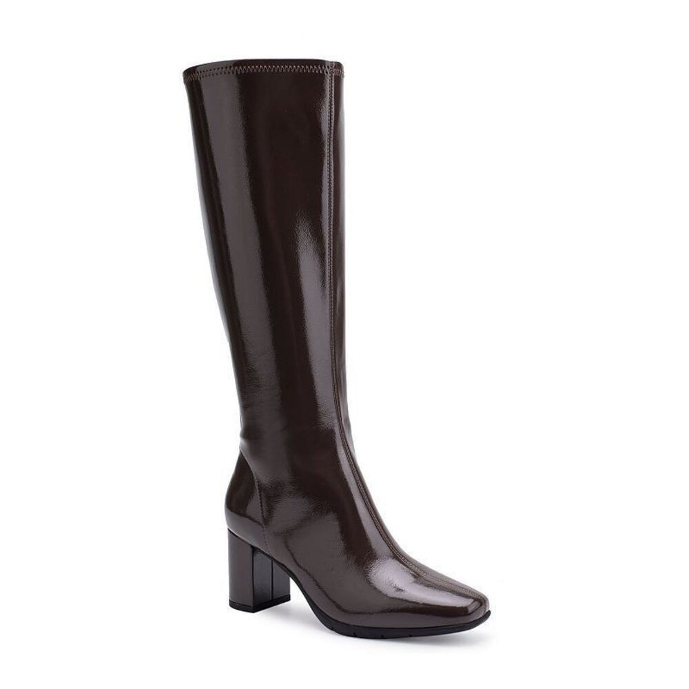 Aerosoles 2.25” Micah Wide Calf Stretch Smooth Knee High Boot Brown 6.5W